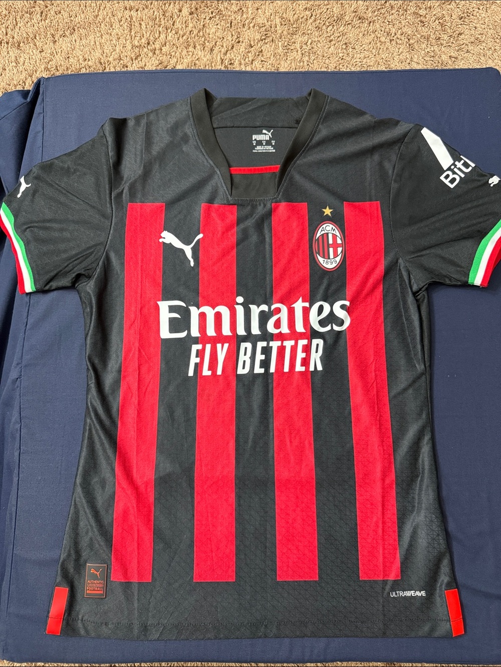 Authentic Puma Black & Red AC Milan Home Jersey